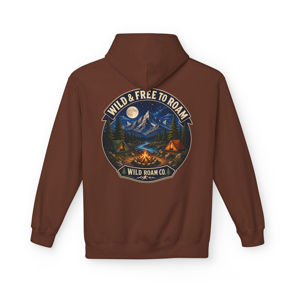 Wild Roam Co Hoodie — "Wild & Free to Roam" Camping Adventure Pullover
