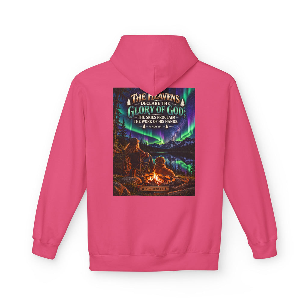 Women's Hoodie - 'Wild Roam Co.' Scenic Christian Campfire Hoodie with Aurora Psalm Design