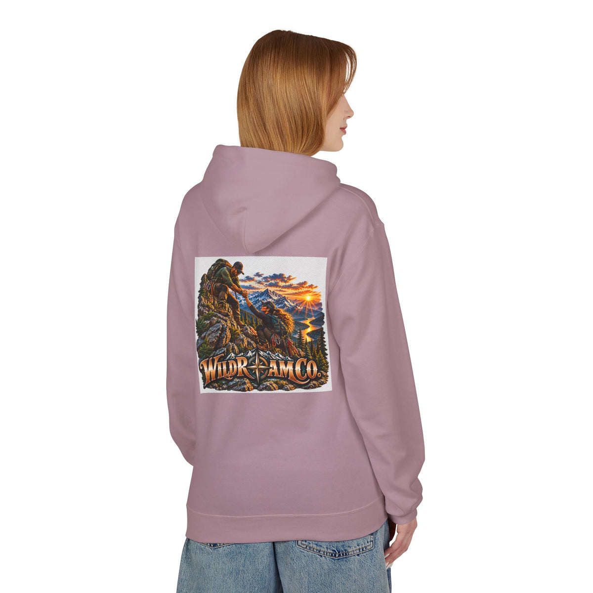 Wild Roam Co. Couple Vintage Mountain Climb Graphic Hoodie