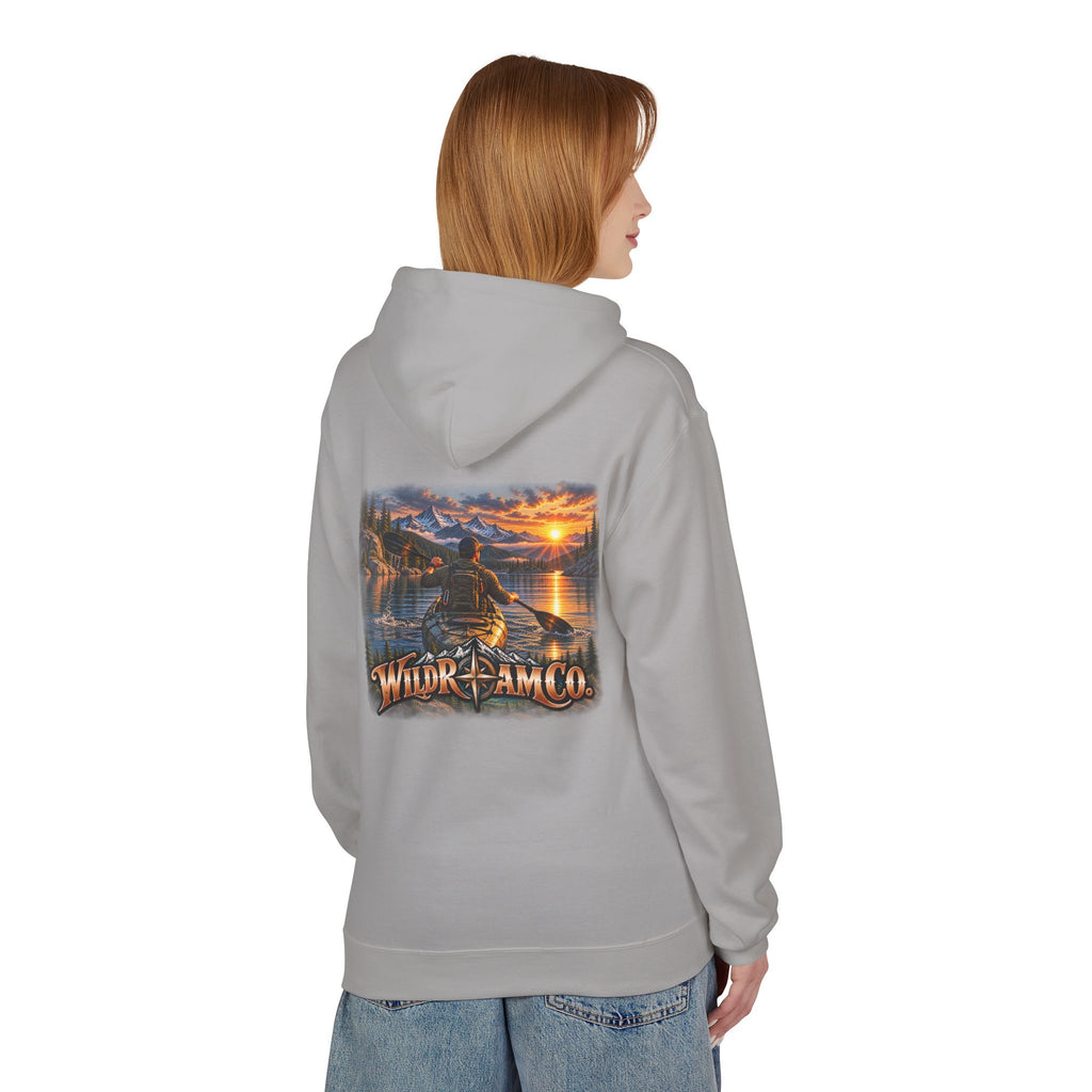 Wild Roam Co. Men's Hoodie — Sunset Kayak Graphic Hoodie