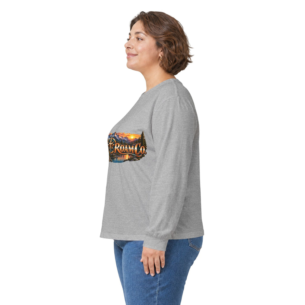 Unisex Long Sleeve Tee — 'Wild & Roam Co.' Faith Logo Graphic with 'Angels Gather' Inspirational Back Quote