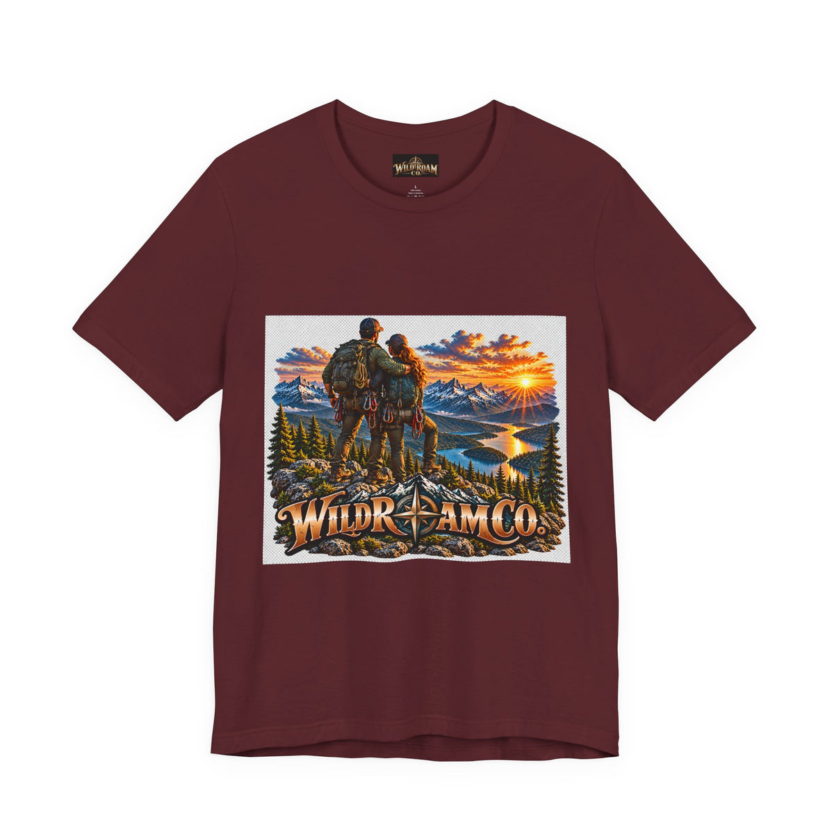 Couple Peak View T-Shirt - Wild Roam Co. Scenic Sunset Hiking Tee