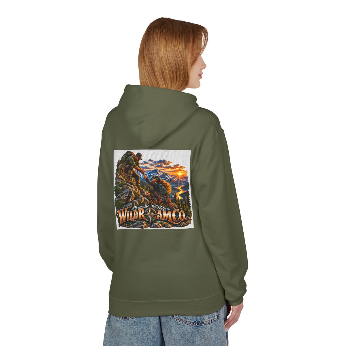 Wild Roam Co. Couple Vintage Mountain Climb Graphic Hoodie