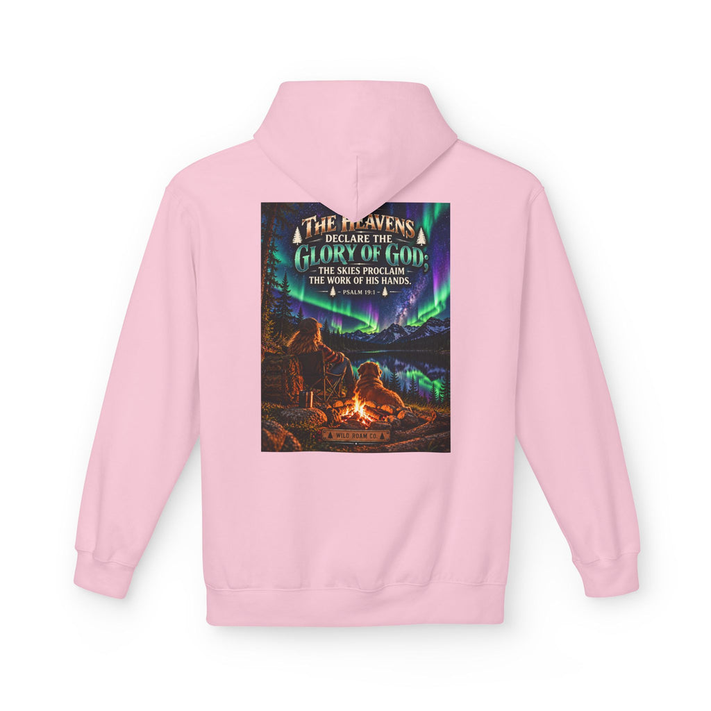 Women's Hoodie - 'Wild Roam Co.' Scenic Christian Campfire Hoodie with Aurora Psalm Design