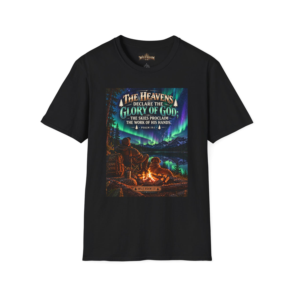 Men's Christian Campfire T-Shirt — "The Heavens Declare the Glory of God" Scenic Faith Tee