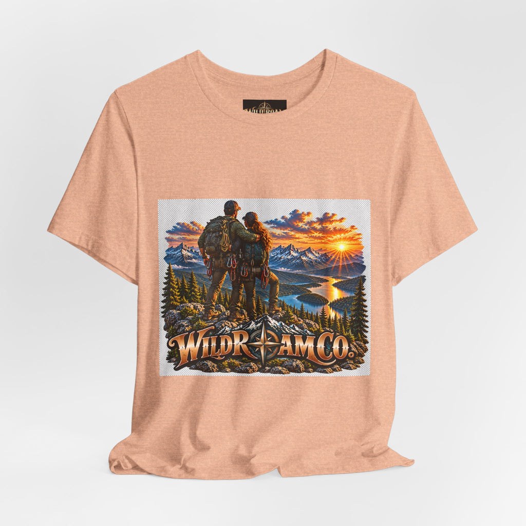Couple Peak View T-Shirt - Wild Roam Co. Scenic Sunset Hiking Tee