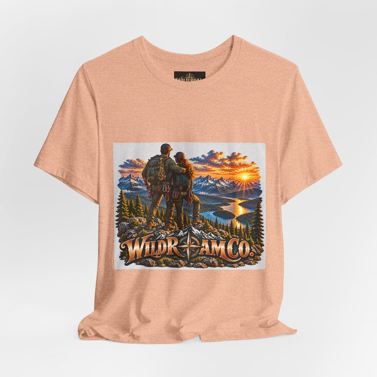Couple Peak View T-Shirt - Wild Roam Co. Scenic Sunset Hiking Tee