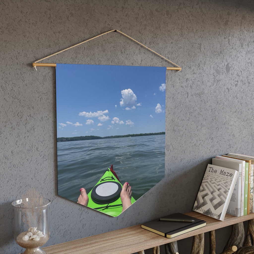 Kayak Lake Pennant — Scenic Paddle Wall Banner