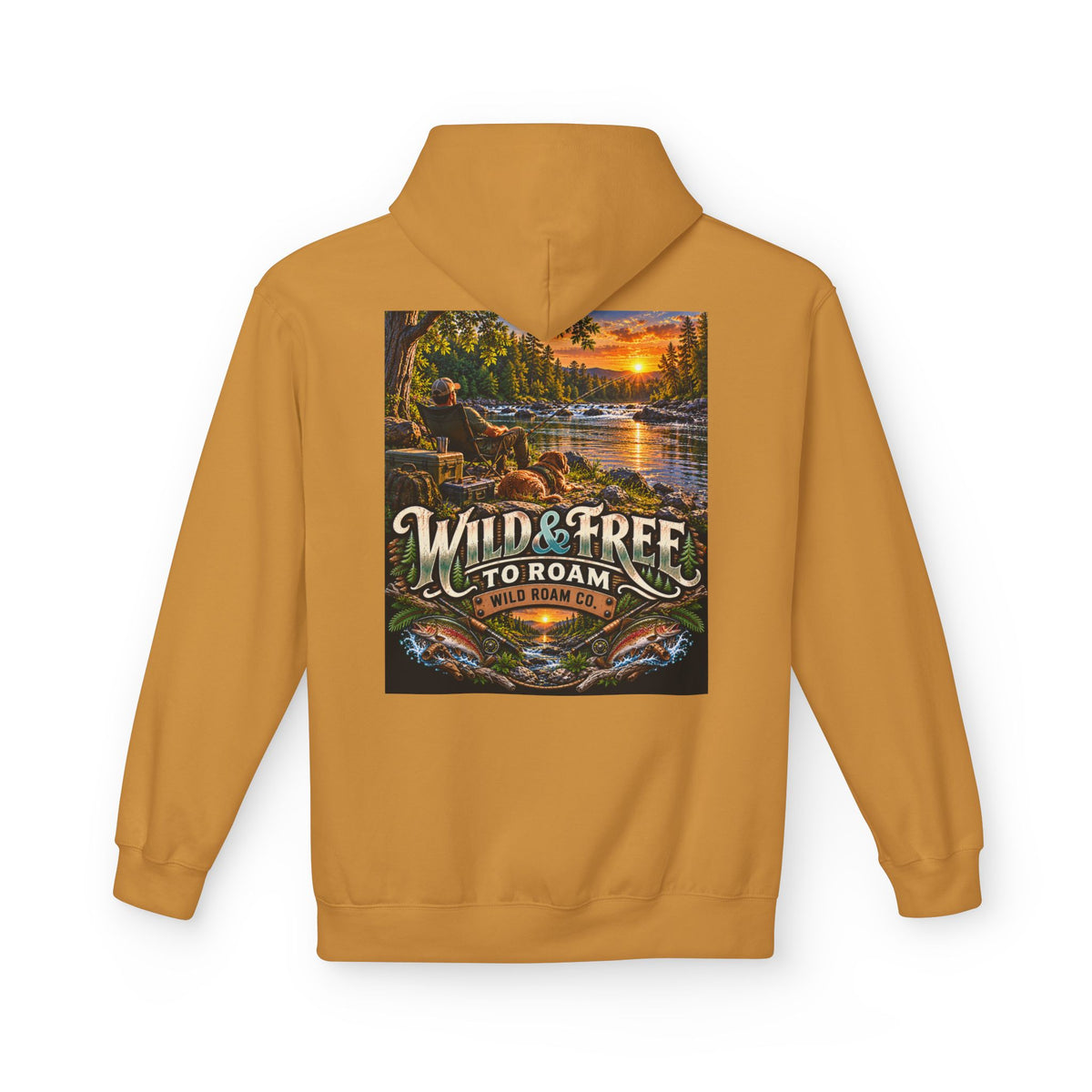 Wild Roam Co Hoodie--Bank Fishing Sunset
