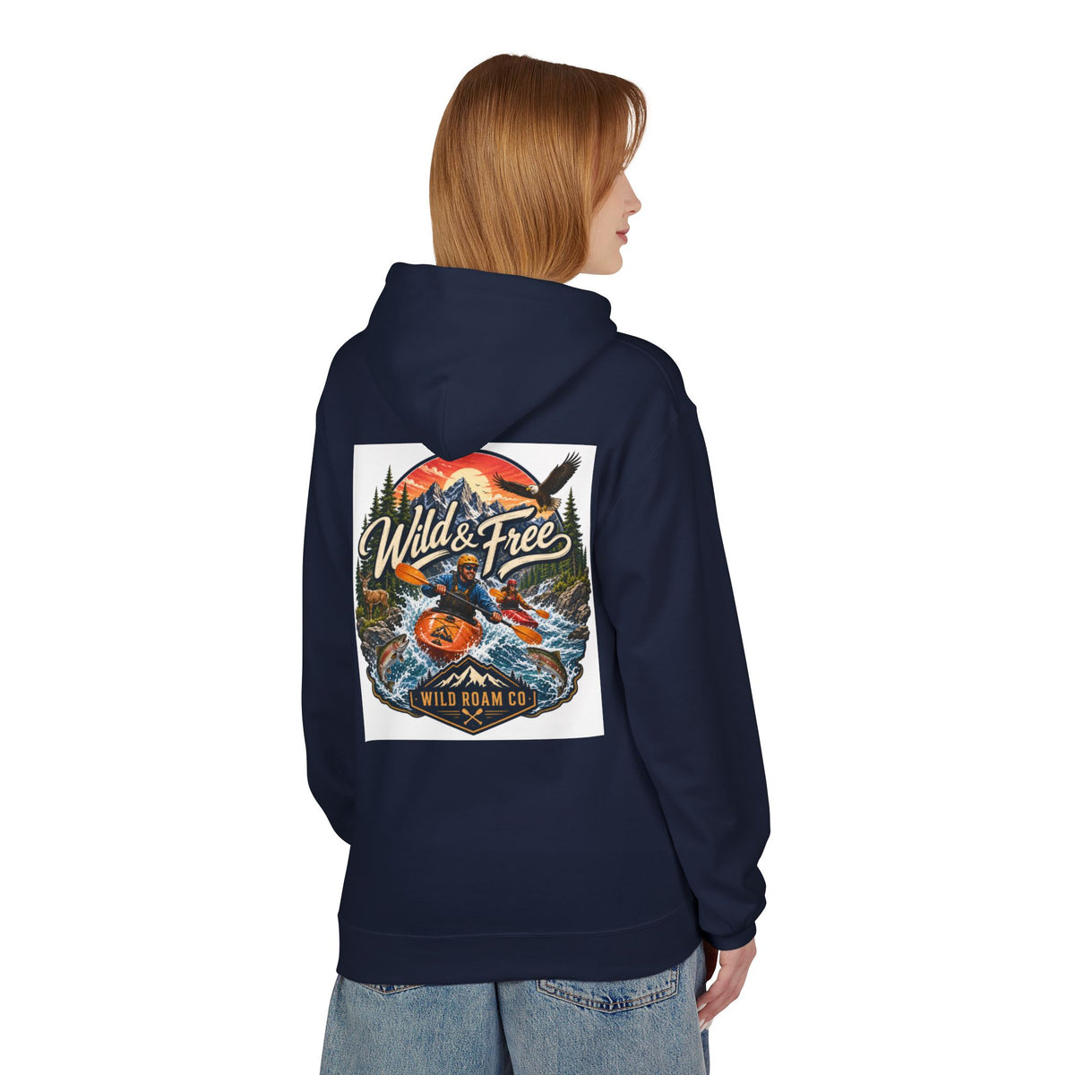 Hoodie — "Wild & Free" Kayak Adventure Pullover