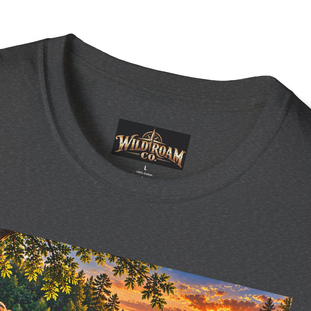 Wild & Free to Roam T-Shirt — Scenic River Fishing Sunset Outdoor Adventure Tee