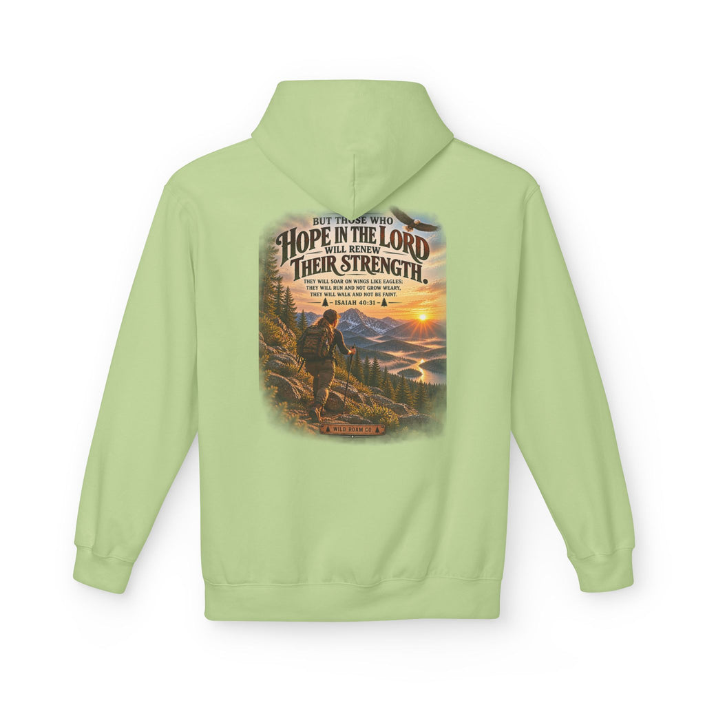 Women's Hope in the Lord Hiking Hoodie — Inspirational Christian Mountain Sunset Pullover