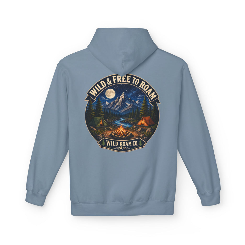Wild Roam Co Hoodie — "Wild & Free to Roam" Camping Adventure Pullover