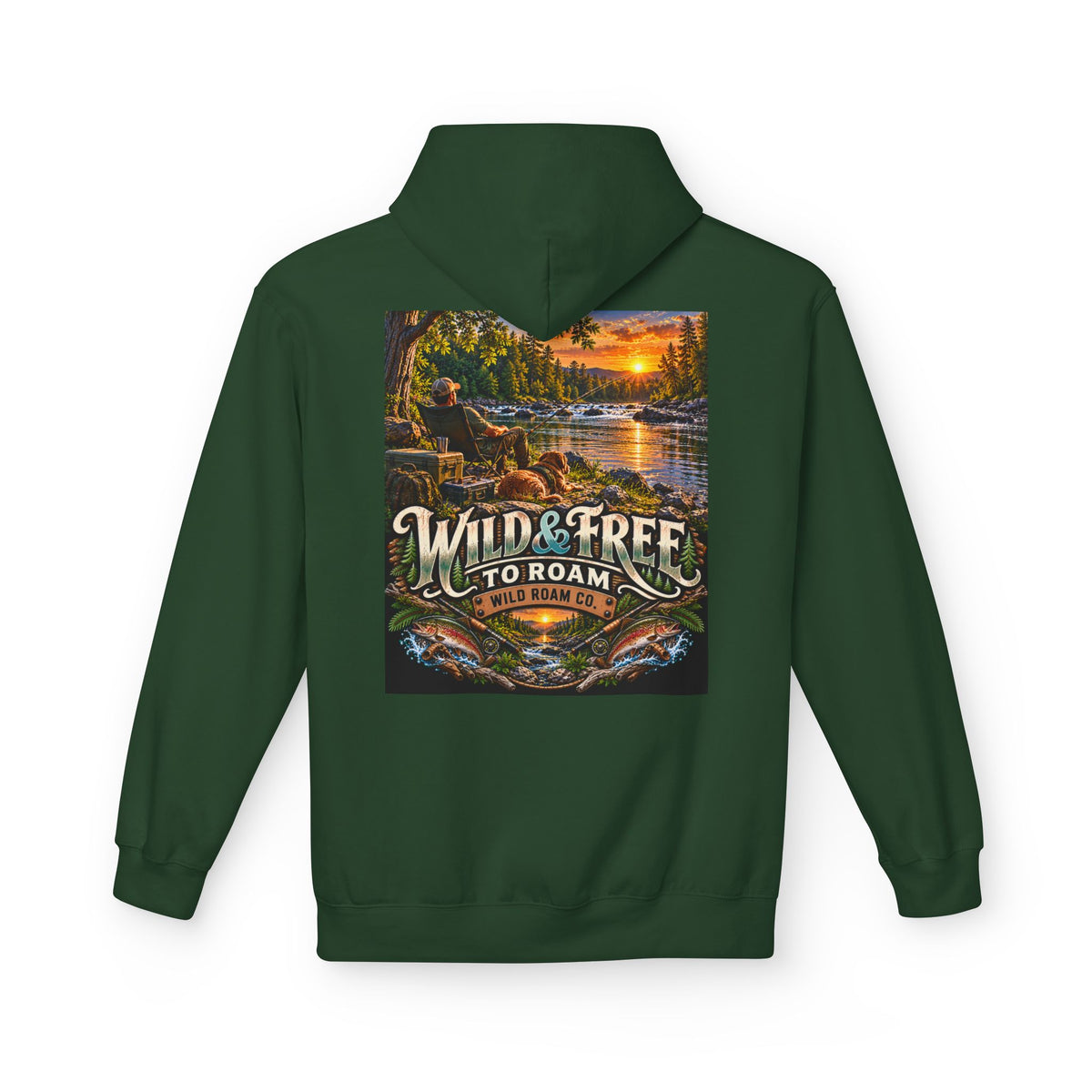 Wild Roam Co Hoodie--Bank Fishing Sunset