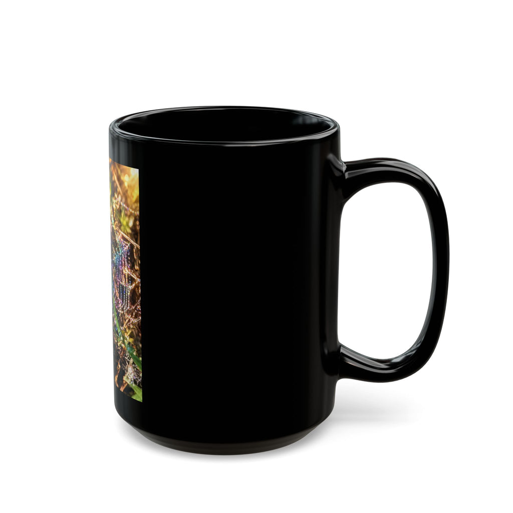Inspirational Spiderweb Nature Mug — "This is the day the LORD has made; rejoice" (Black 11oz/15oz)