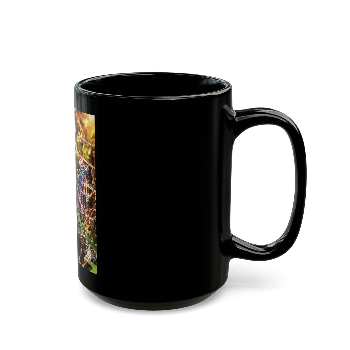 Inspirational Spiderweb Nature Mug — "This is the day the LORD has made; rejoice" (Black 11oz/15oz)