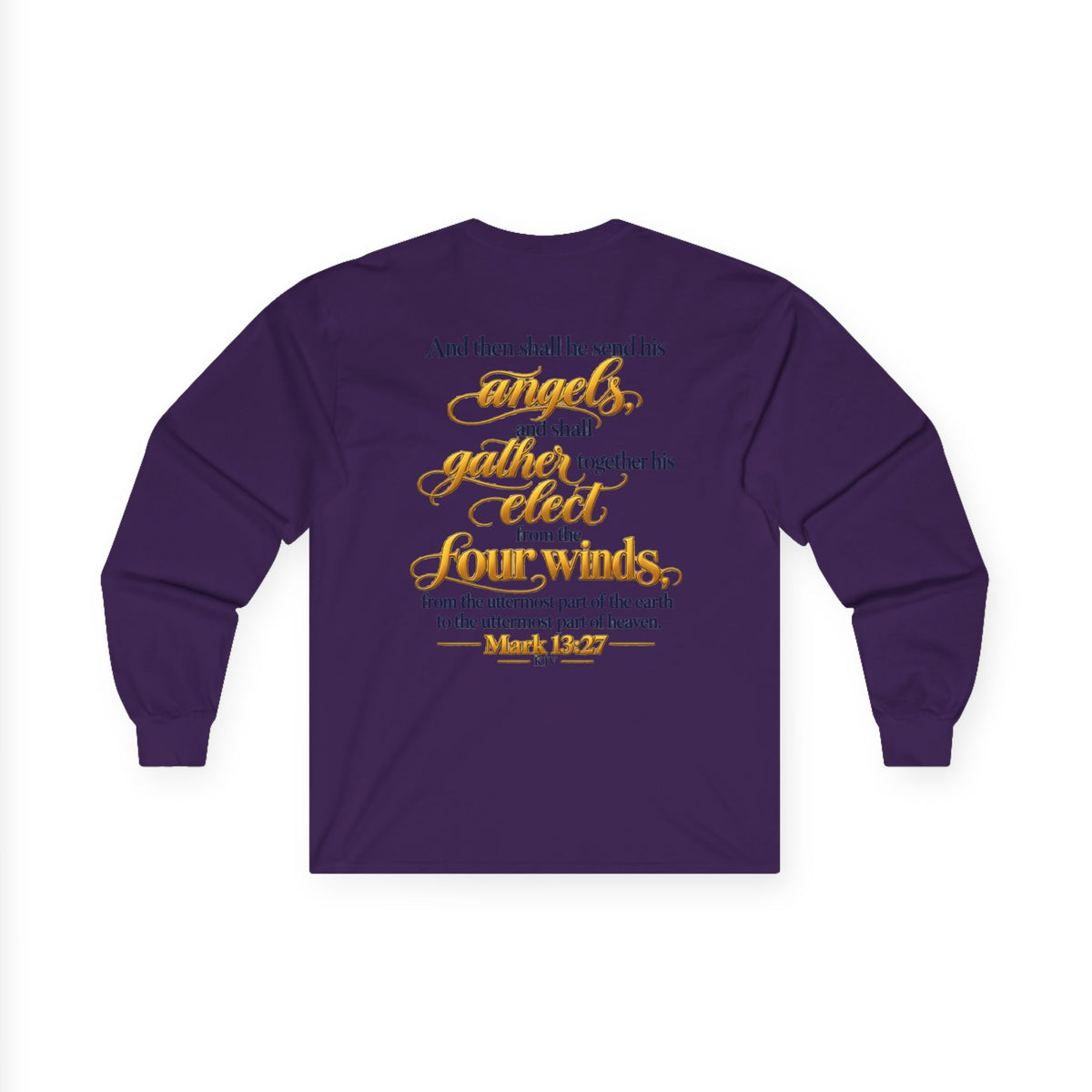 Unisex Long Sleeve Tee — 'Wild & Roam Co.' Faith Logo Graphic with 'Angels Gather' Inspirational Back Quote
