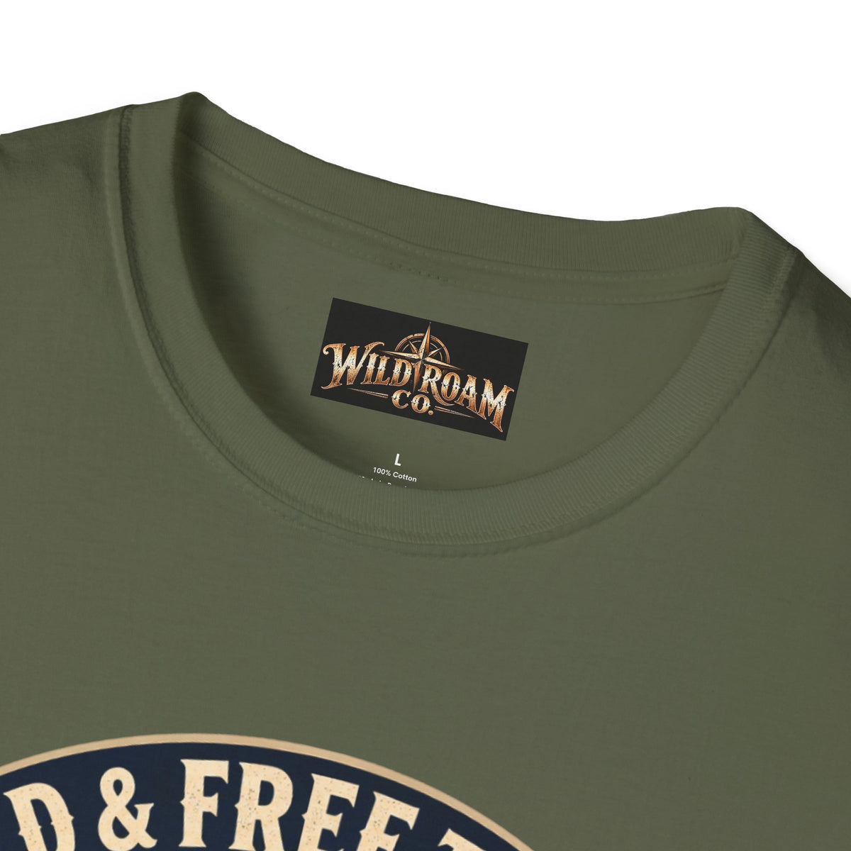 Camping T-Shirt — "Wild & Free to Roam" Mountain Campfire Graphic