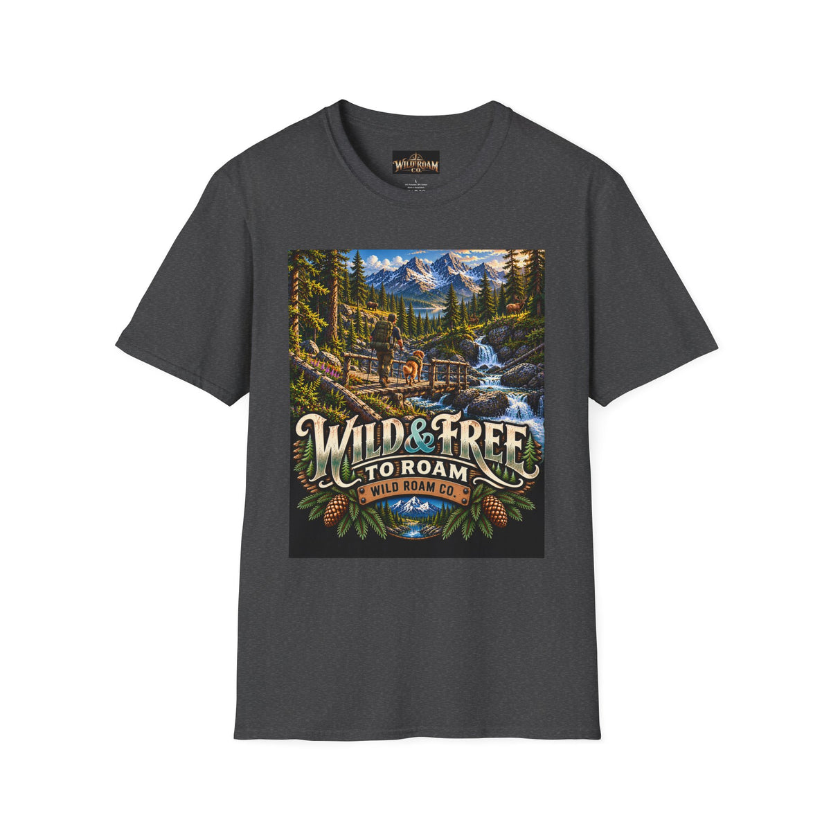 Wild & Free To Roam T-Shirt — Vintage Mountain Nature Graphic Tee