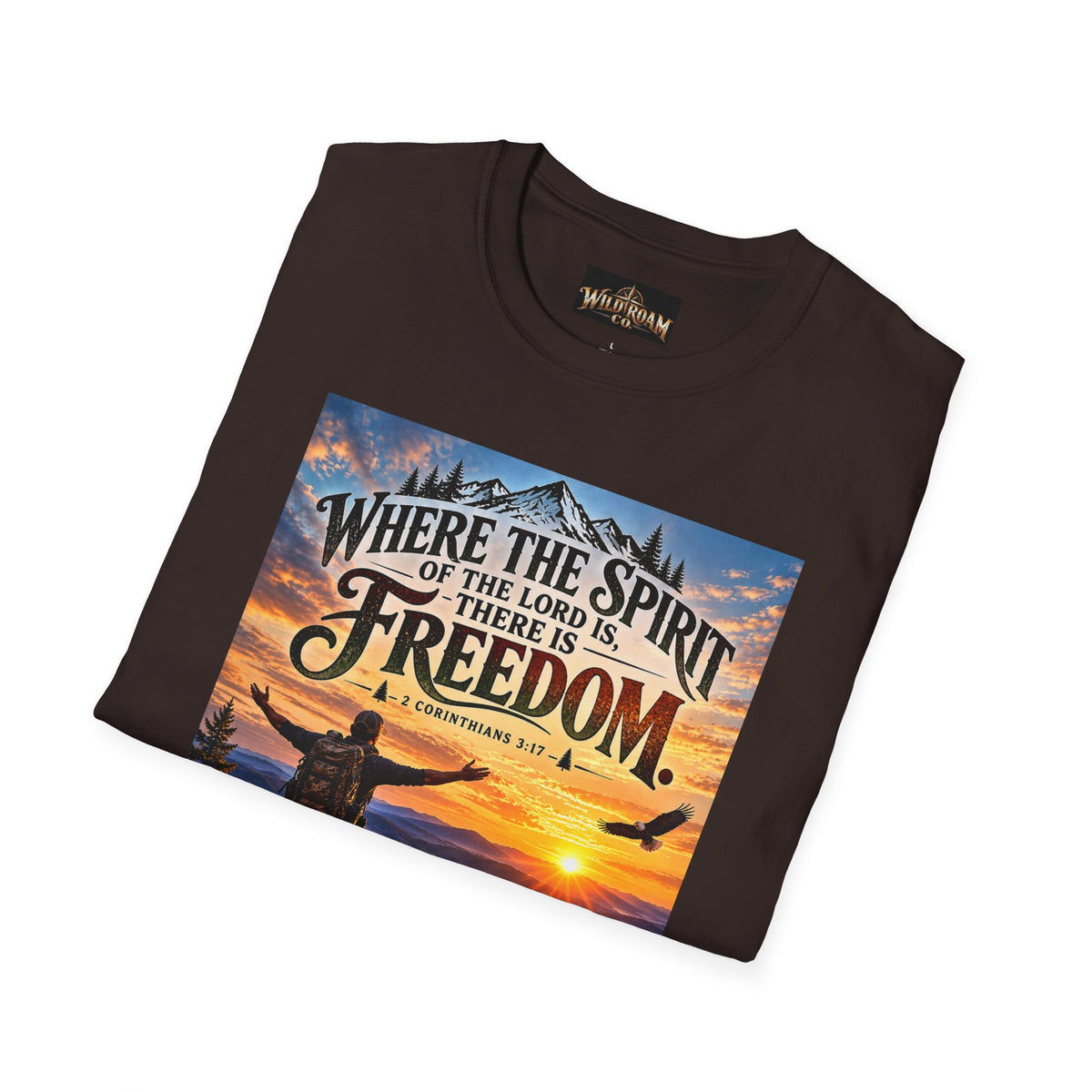 Men's Freedom Sunrise Christian T-Shirt – "Where the Spirit of the Lord is, there is Freedom"