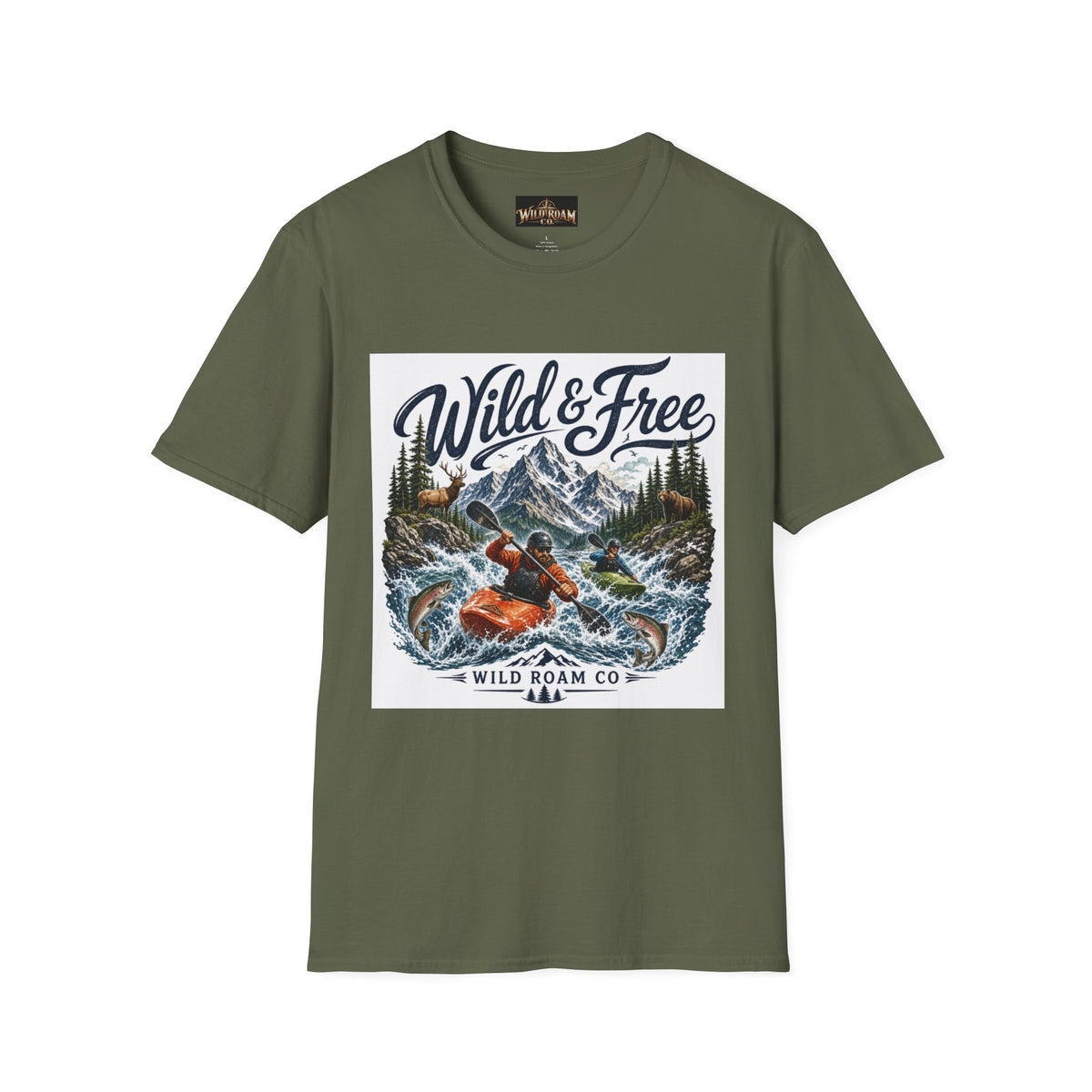 Wild & Free Kayaking T-Shirt — Mountain River Adventure Tee