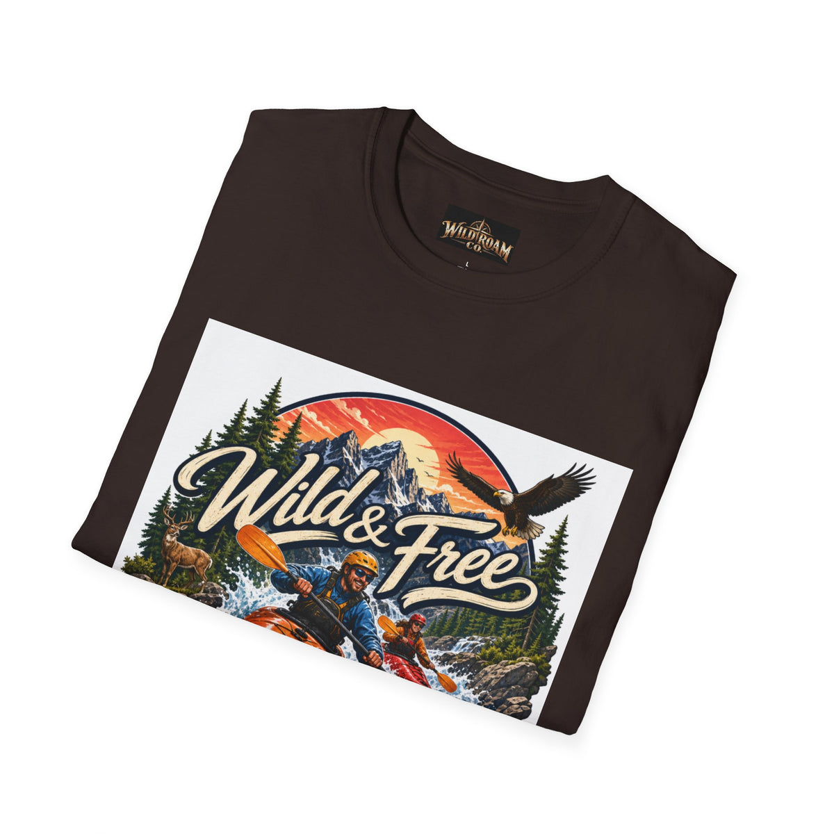 Wild & Free Kayak T-Shirt — Outdoor Adventure Graphic Tee
