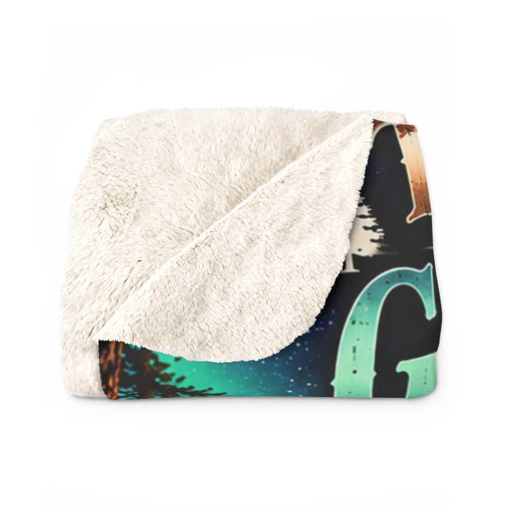 Sherpa Blanket — "The Heavens Declare the Glory of God" Psalm 19:1 Aurora Campfire Throw
