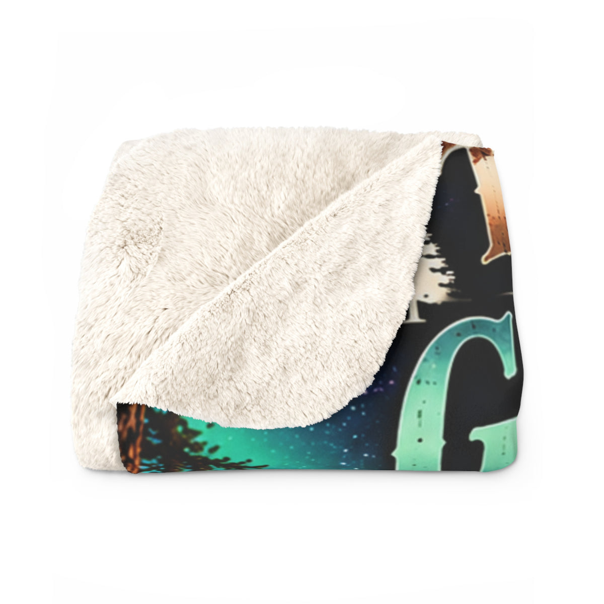 Sherpa Blanket — "The Heavens Declare the Glory of God" Psalm 19:1 Aurora Campfire Throw