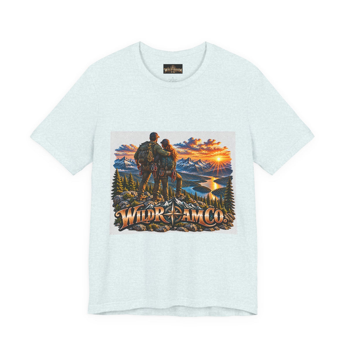 Couple Peak View T-Shirt - Wild Roam Co. Scenic Sunset Hiking Tee