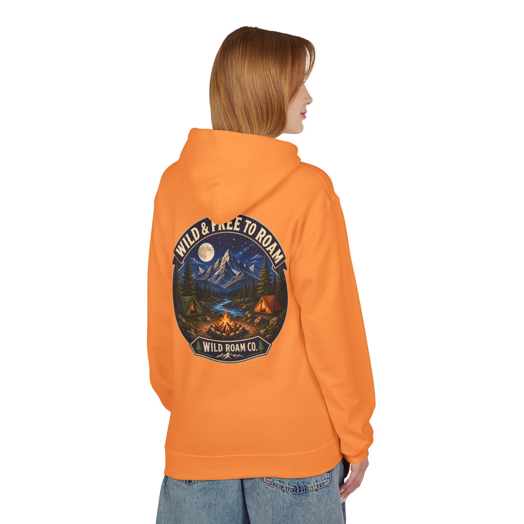 Wild Roam Co Hoodie — "Wild & Free to Roam" Camping Adventure Pullover