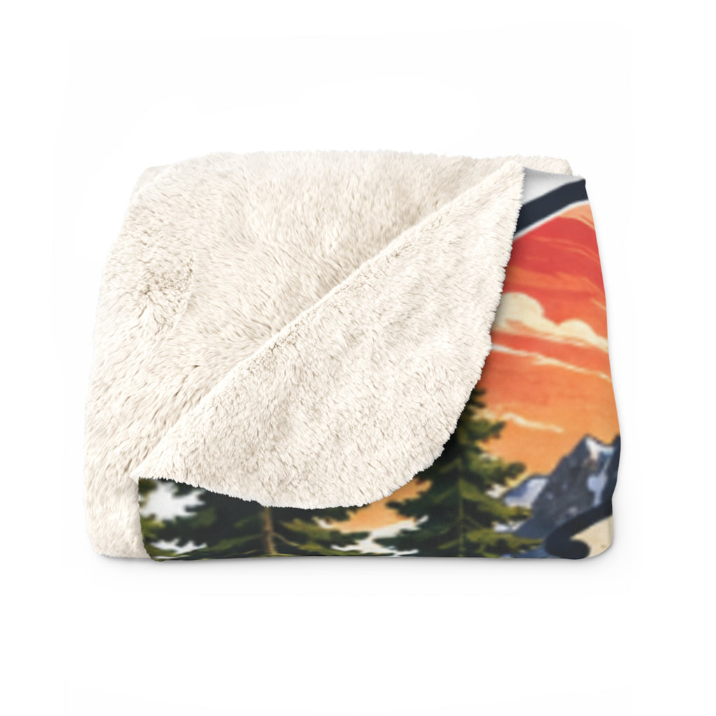 Sherpa Fleece Blanket — "Wild & Free" Kayaking Adventure Throw