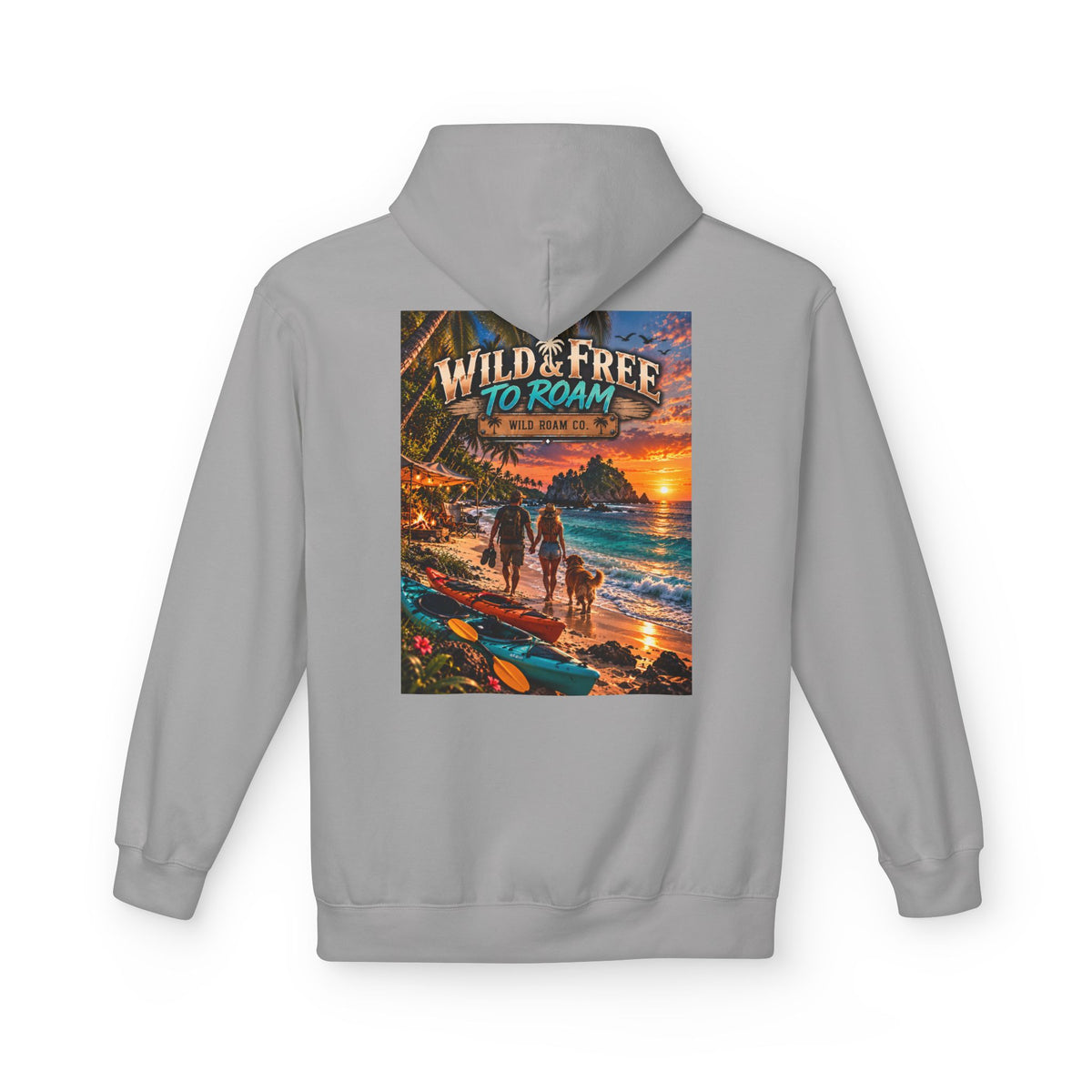 Hoodie — "Wild & Free to Roam" Beach Sunset Adventure Hoodie