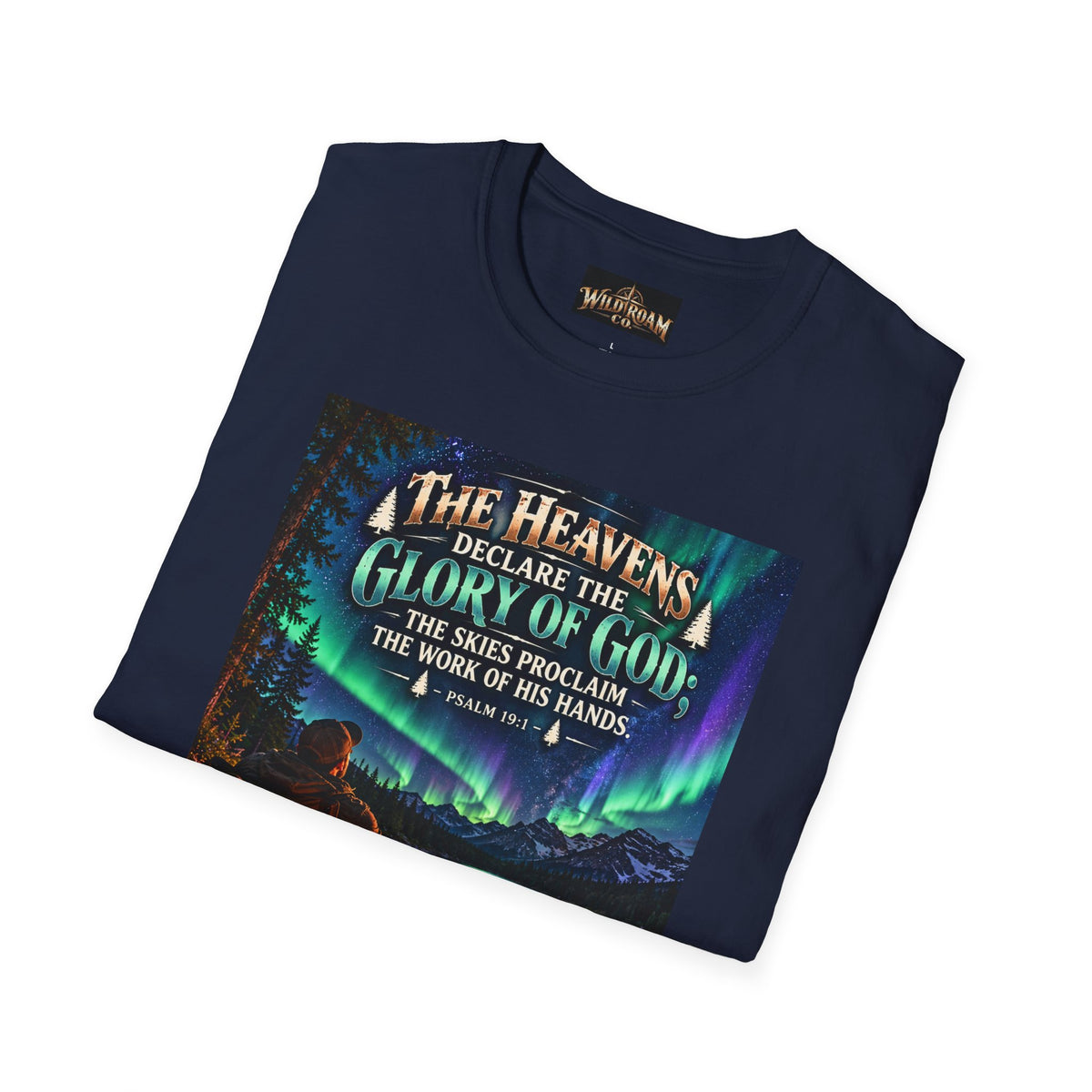 Men's Christian Campfire T-Shirt — "The Heavens Declare the Glory of God" Scenic Faith Tee