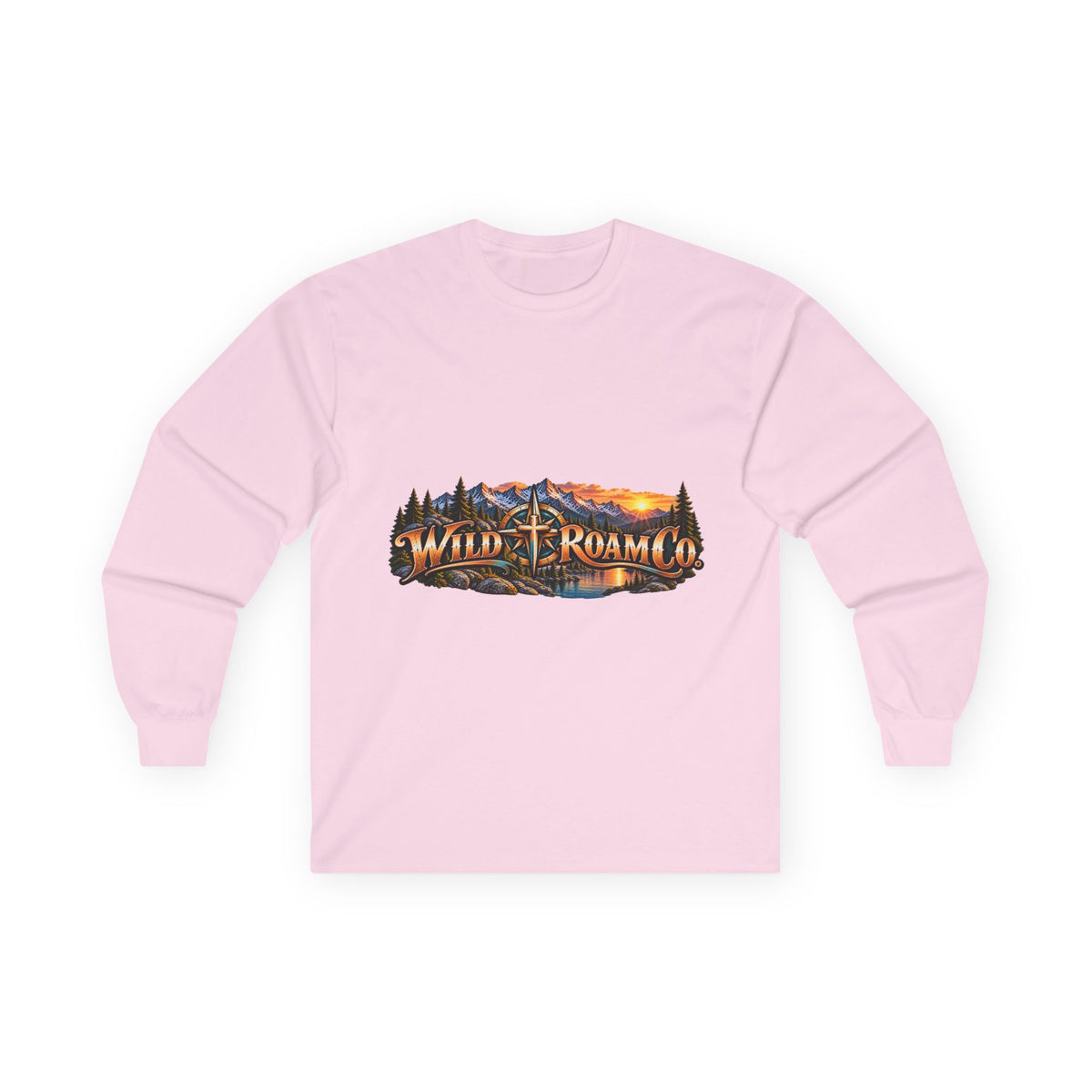 Unisex Long Sleeve Tee — 'Wild & Roam Co.' Faith Logo Graphic with 'Angels Gather' Inspirational Back Quote