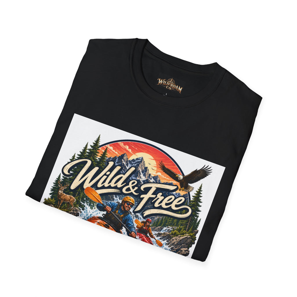 Wild & Free Kayak T-Shirt — Outdoor Adventure Graphic Tee