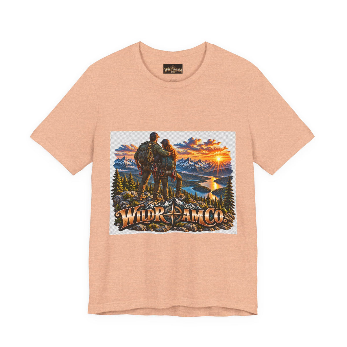 Couple Peak View T-Shirt - Wild Roam Co. Scenic Sunset Hiking Tee