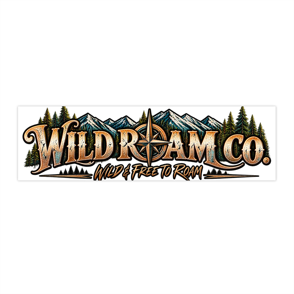 Wild & Free To Roam Bumper Sticker — Retro Adventure Van Decal