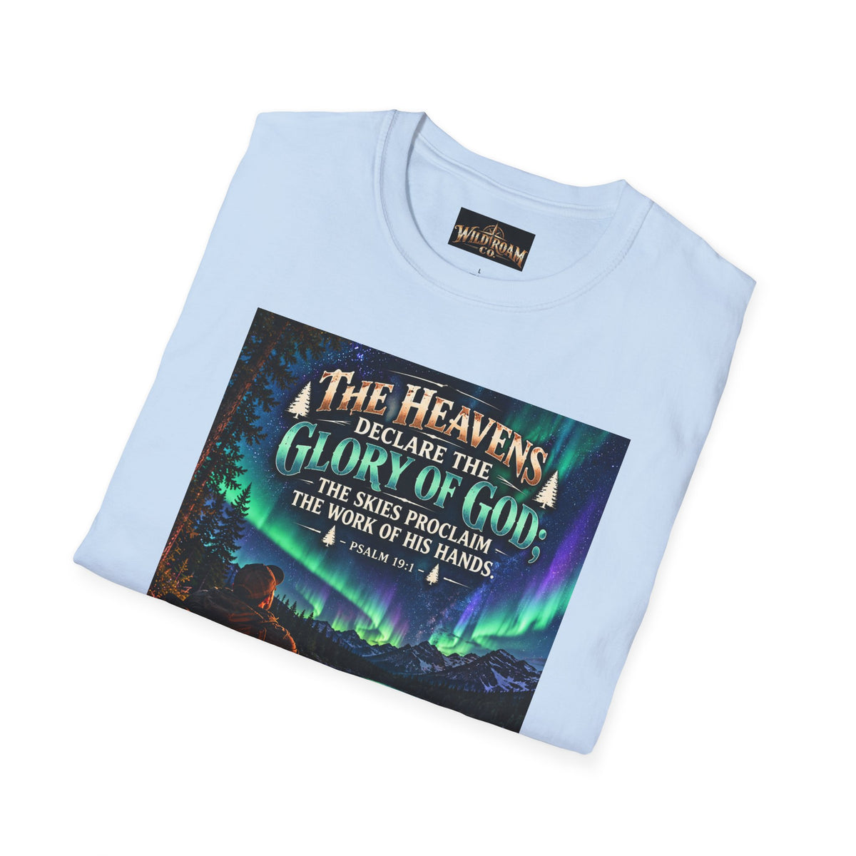Men's Christian Campfire T-Shirt — "The Heavens Declare the Glory of God" Scenic Faith Tee