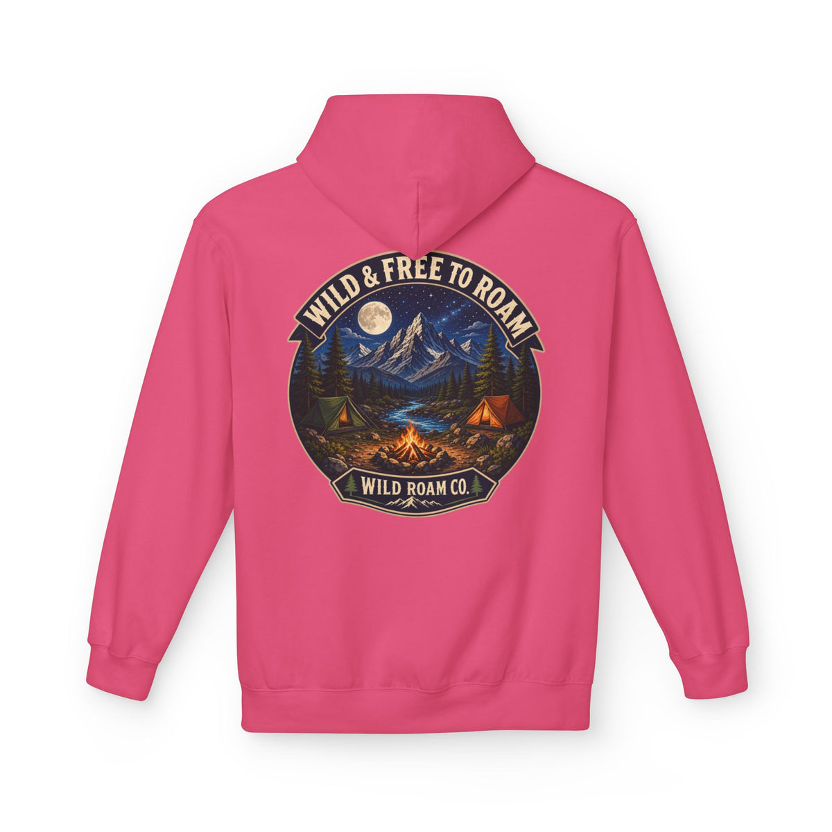 Wild Roam Co Hoodie — "Wild & Free to Roam" Camping Adventure Pullover