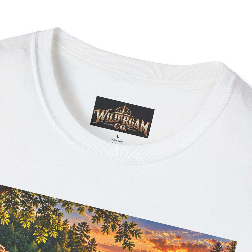 Wild & Free to Roam T-Shirt — Scenic River Fishing Sunset Outdoor Adventure Tee