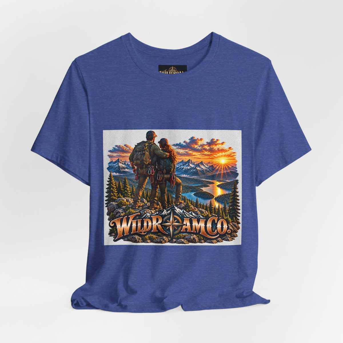 Couple Peak View T-Shirt - Wild Roam Co. Scenic Sunset Hiking Tee