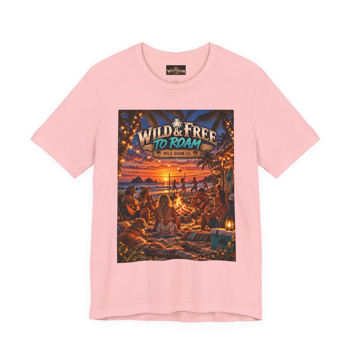 Wild & Free Beach Sunset T‑Shirt — "Wild & Free to Roam" Graphic Tee