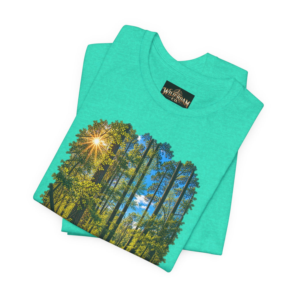 Wild Roam Co Unisex Tee--Matt 7:14 Forest Path