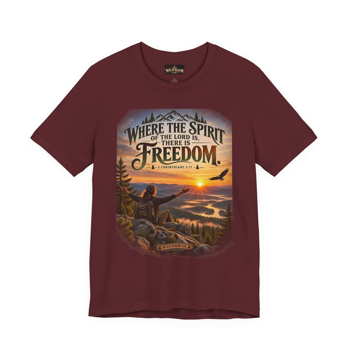 Women's Freedom Sunrise Tee — "Where the Spirit of the Lord is, there is Freedom" Christian T‑Shirt