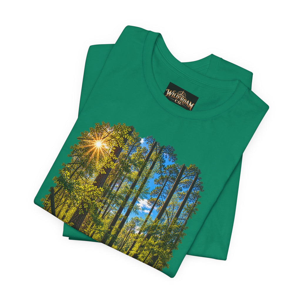 Wild Roam Co Unisex Tee--Matt 7:14 Forest Path