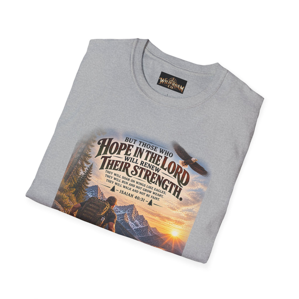 Men's Christian Hiking T-Shirt — "Those Who Hope in the Lord Will Renew Their Strength" Inspirational Faith Tee