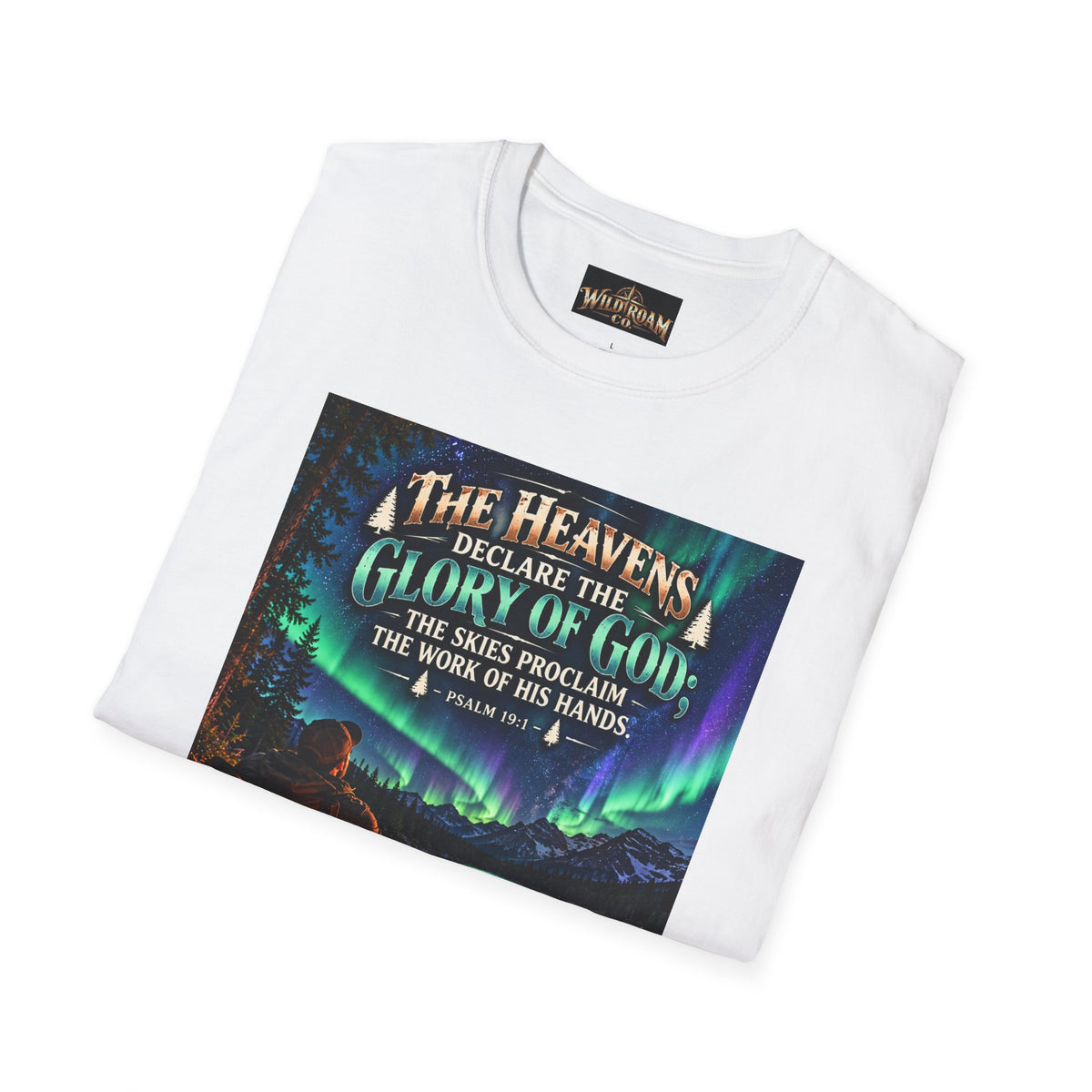 Men's Christian Campfire T-Shirt — "The Heavens Declare the Glory of God" Scenic Faith Tee