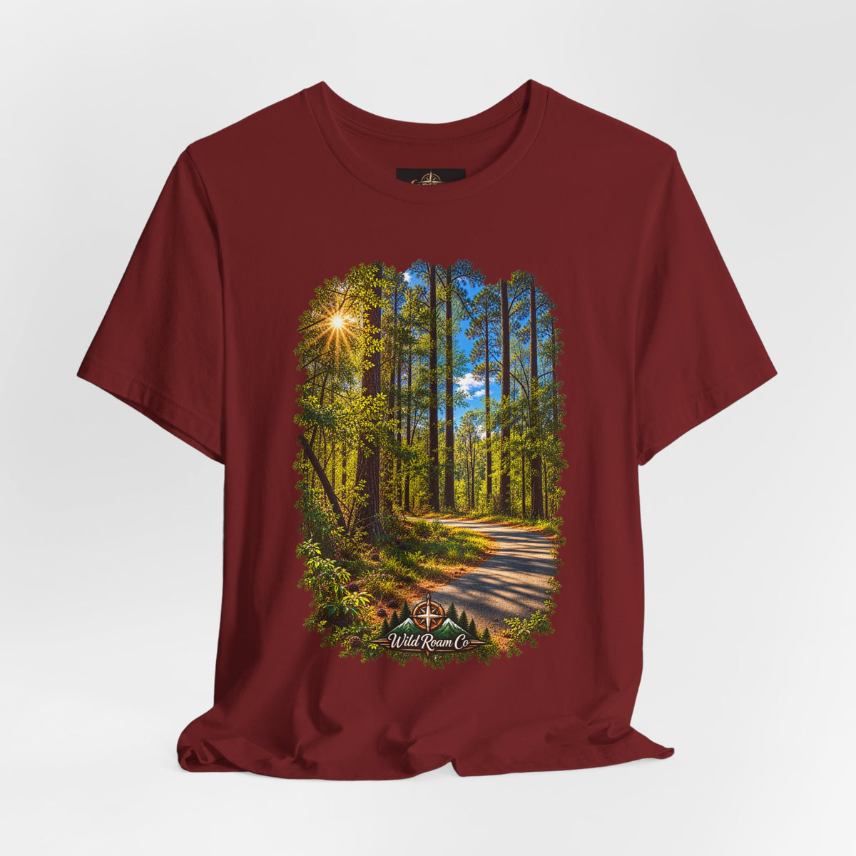Wild Roam Co Unisex Tee--Matt 7:14 Forest Path