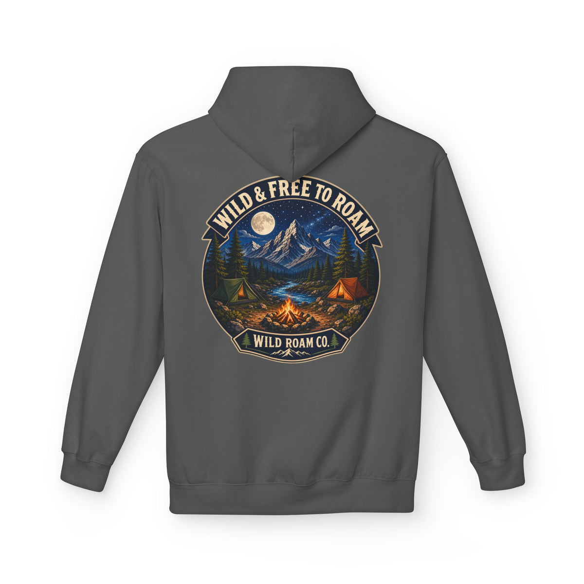 Wild Roam Co Hoodie — "Wild & Free to Roam" Camping Adventure Pullover