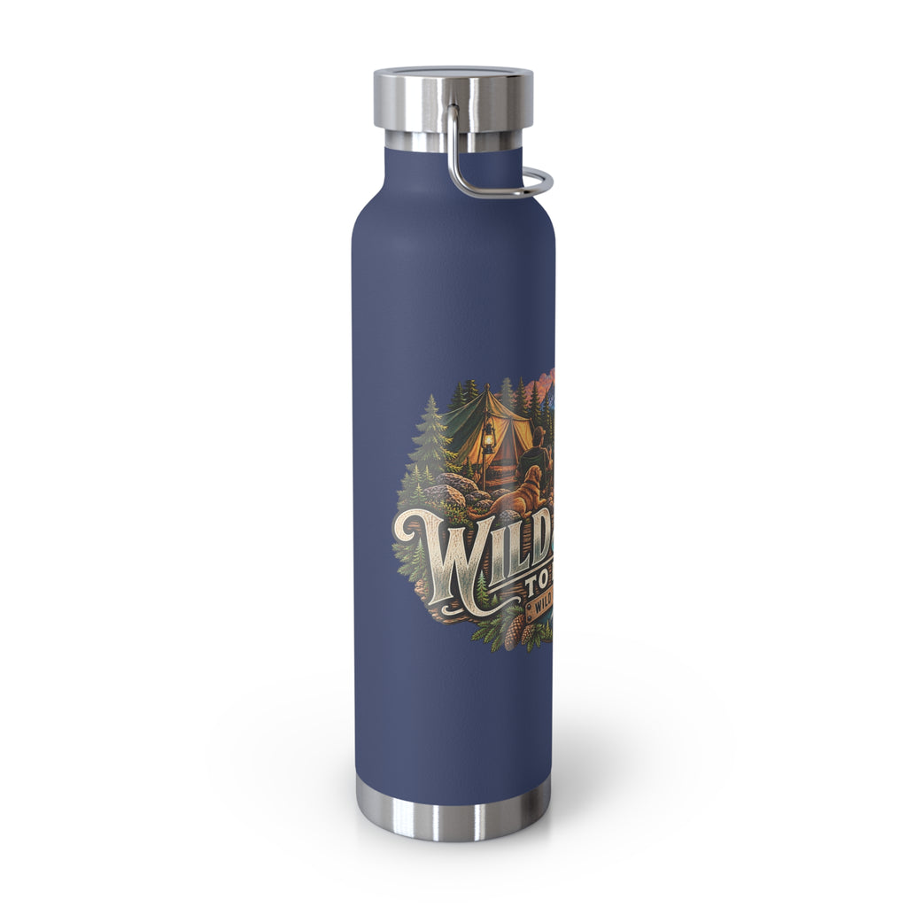 Wild & Free Camping Water Bottle — 22oz Copper Insulated Travel Flask